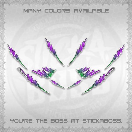 AEROX V2 FOR WHITE STRIPING DECALS (2 TONE PUTRA VIRDIAN)STICKER DECALS BY STICKABOSS