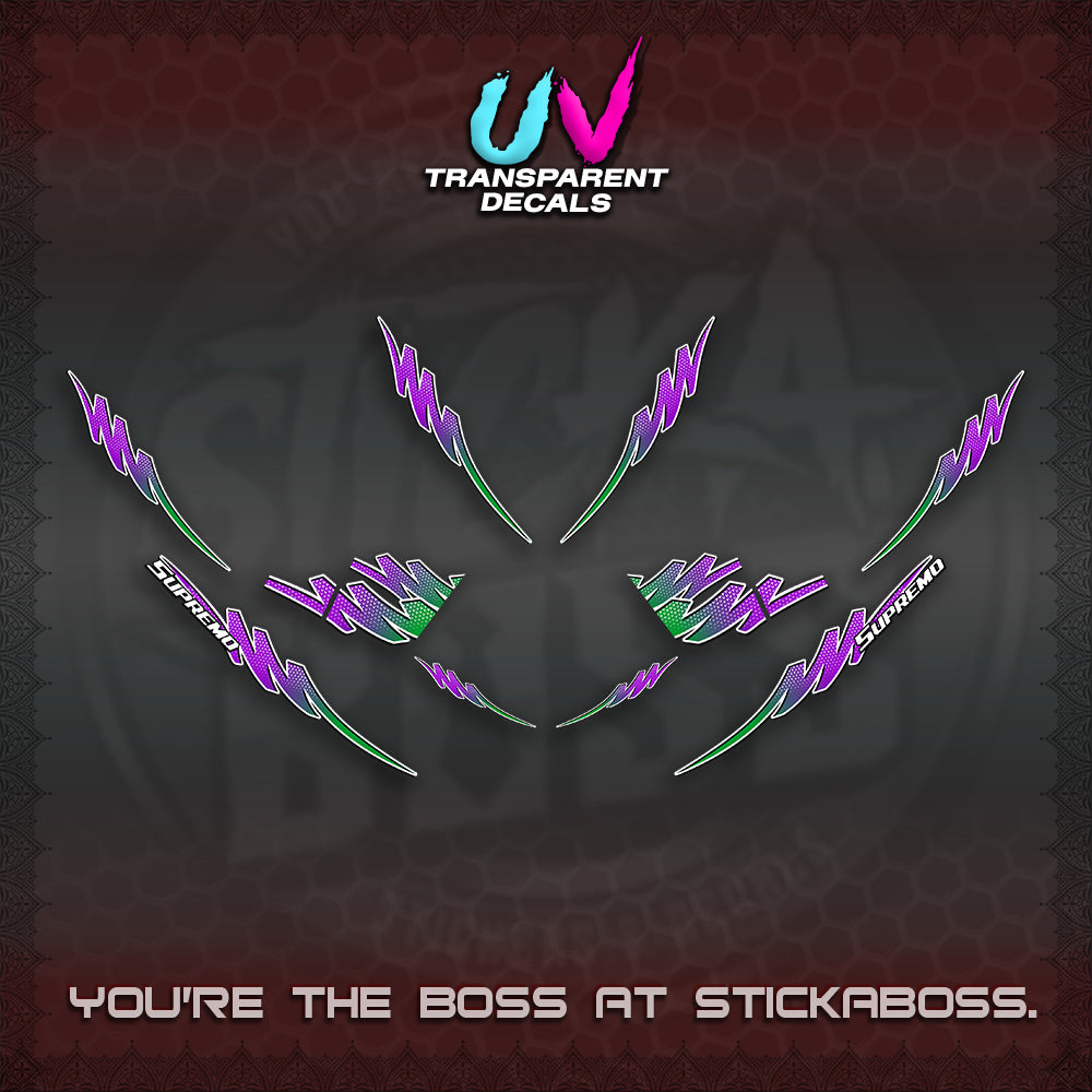 AEROX V2 UV TRANSPARENT STRIPING DECALS (2 TONE PUTRA VIRDIAN)STICKER DECALS By STICKABOSS (Copy)