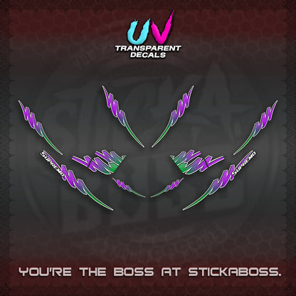 AEROX V2 UV TRANSPARENT STRIPING DECALS (2 TONE PUTRA VIRDIAN)STICKER DECALS By STICKABOSS (Copy)