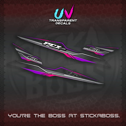 PCX 155 160 UV TRANSPARENT INDO DECALS (P007 NEW DESIGN)STICKER DECALS By STICKABOSS