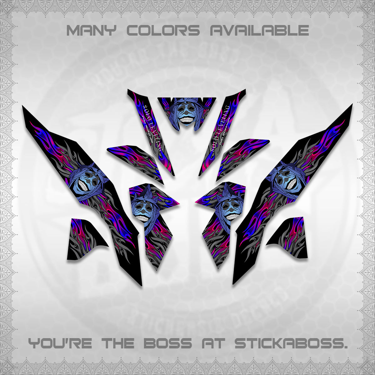 CLICK V3 DECALS (SoloLevelingSmiley Design) STICKER DECALS By STICKABOSS