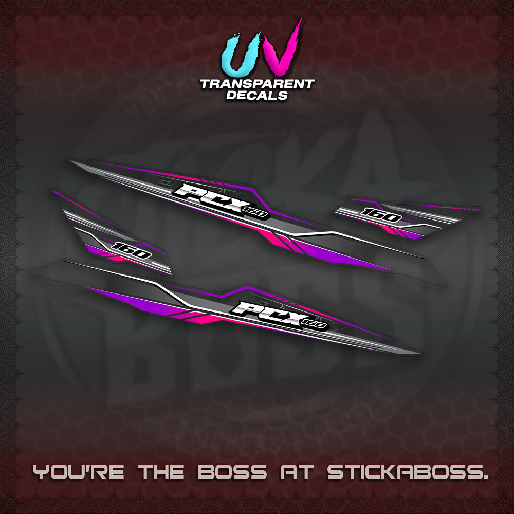 PCX 155 160 UV TRANSPARENT INDO DECALS (P007 NEW DESIGN)STICKER DECALS By STICKABOSS