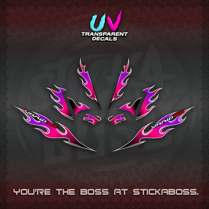 CLICK 125 V4 UV TRANSPARENT VARIO DECALS (MOTIF FLAME 2)STICKER DECALS By STICKABOSS