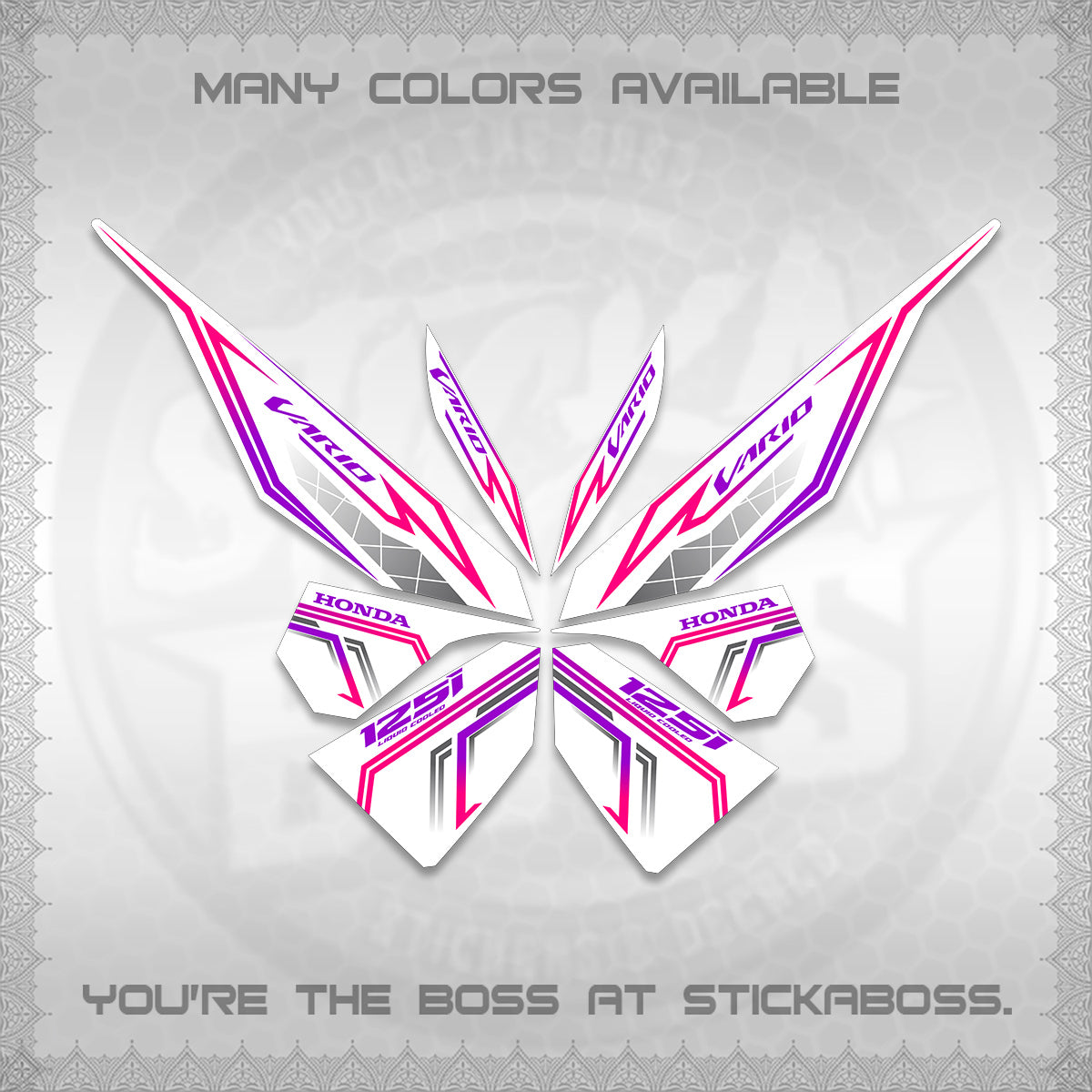 CLICK V1 VARIO DECALS FOR WHITE (2 TONE STRIPES 2026) STICKER DECALS By STICKABOSS