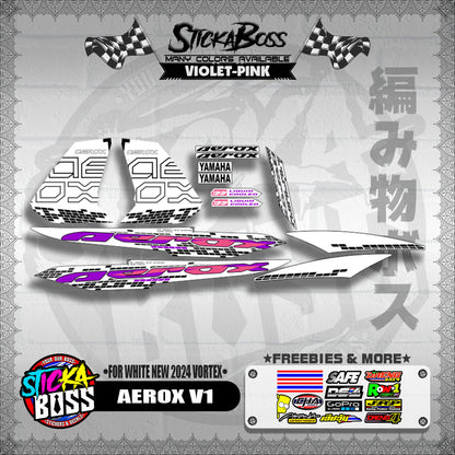 AEROX 155 V1 DECALS ( FOR WHITE NEW 2024 VORTEX )【WITH FREEBIES】