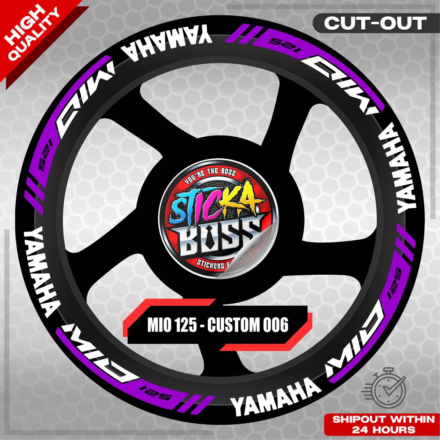 MIO 125  MAG STICKER SET  ( 2 MAGS ) - CUSTOM 006 | VINYL WATERPROOF CUT-OUT DECALS