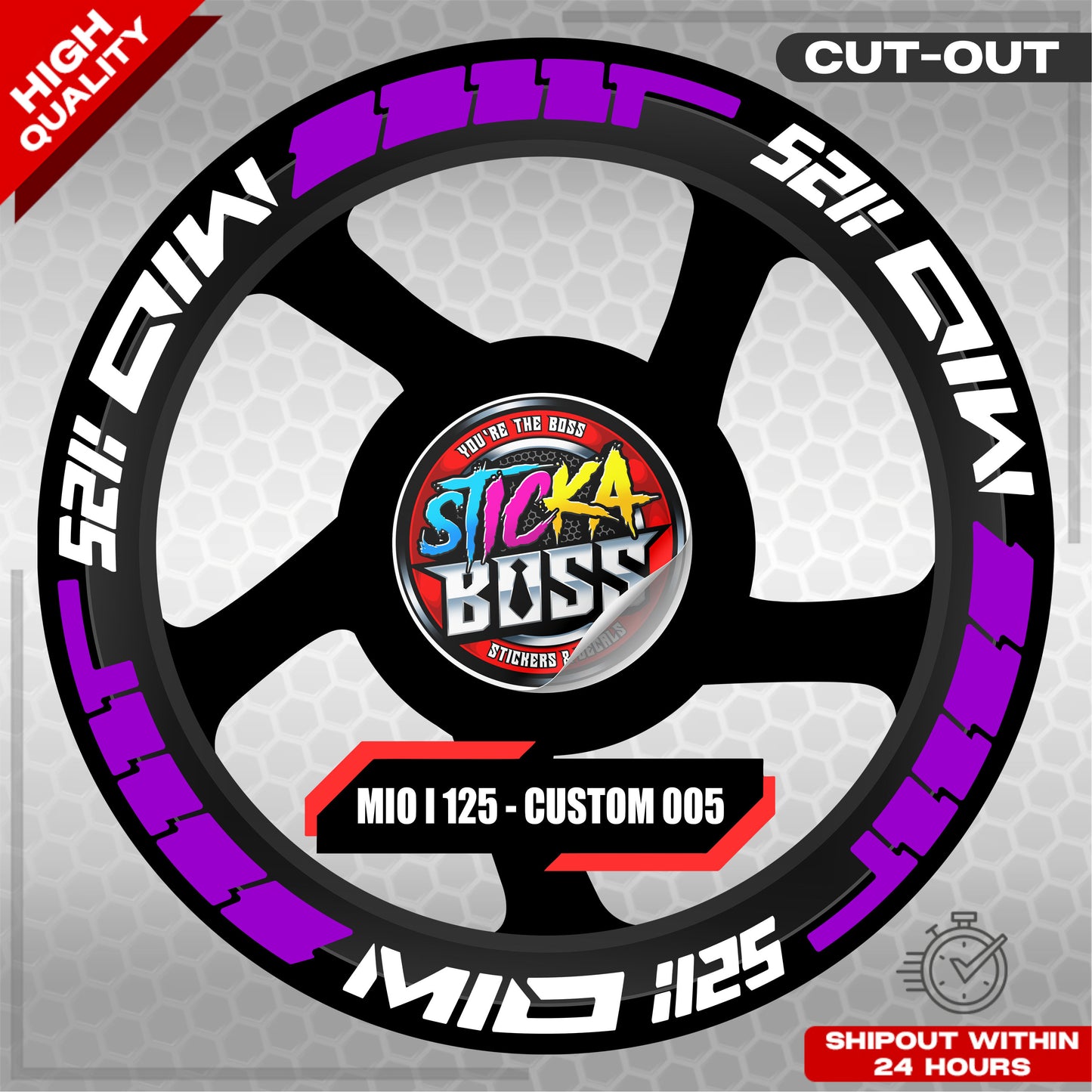 MIO I 125 MAG STICKER SET  ( 2 MAGS ) - CUSTOM 005 | VINYL WATERPROOF CUT-OUT DECALS