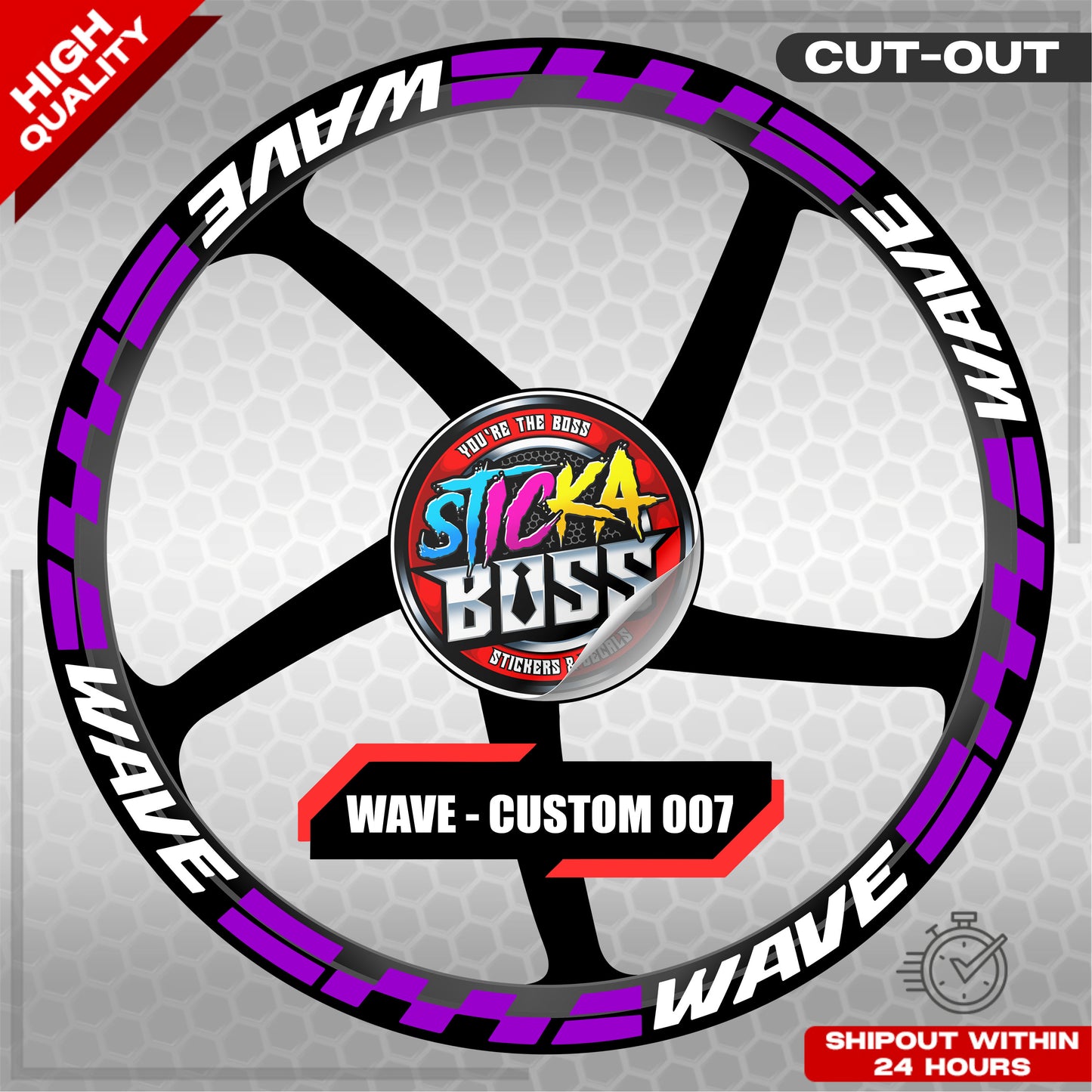 WAVE 110 / 125 MAG STICKER SET ( 2 MAGS ) - CUSTOM 007 | VINYL WATERPROOF CUT-OUT DECALS
