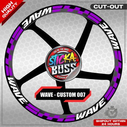 WAVE 110 / 125 MAG STICKER SET ( 2 MAGS ) - CUSTOM 007 | VINYL WATERPROOF CUT-OUT DECALS