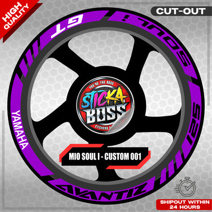 MIO SOUL I 125 MAGS STICKER SET  ( 2 MAGS ) - CUSTOM 001 | VINYL WATERPROOF CUT-OUT DECALS