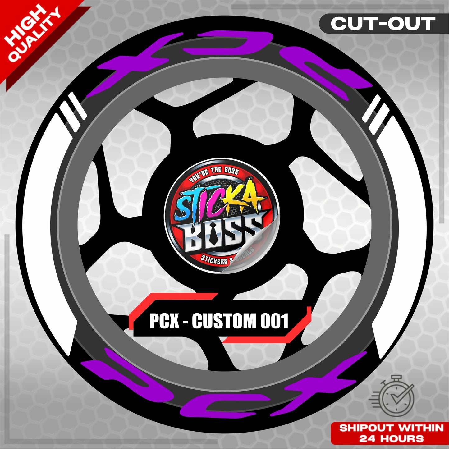 PCX 150 / 160 MAGS STICKER SET  ( 2 MAGS ) - CUSTOM 001 | VINYL WATERPROOF CUT-OUT DECALS