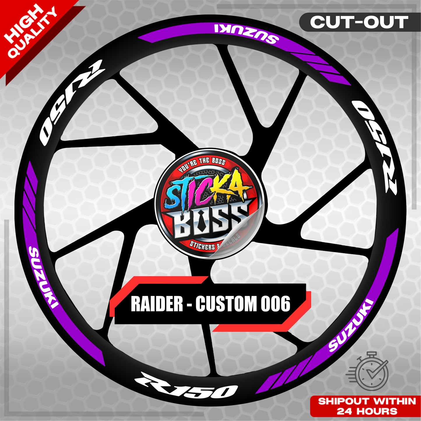 RAIDER R150 MAG STICKER SET ( 2 MAGS ) - CUSTOM 006 | VINYL WATERPROOF CUT-OUT DECALS