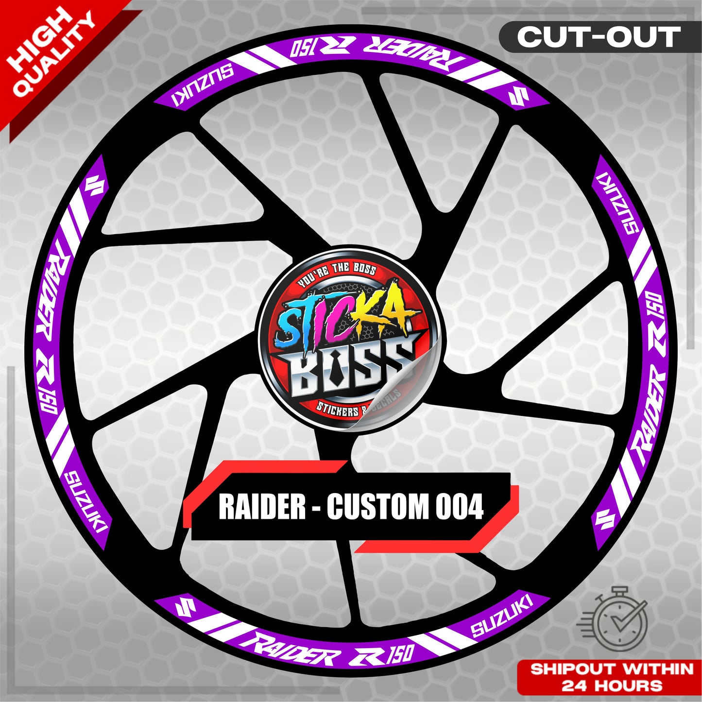 RAIDER R150 MAG STICKER SET ( 2 MAGS ) - CUSTOM 004 | VINYL WATERPROOF CUT-OUT DECALS