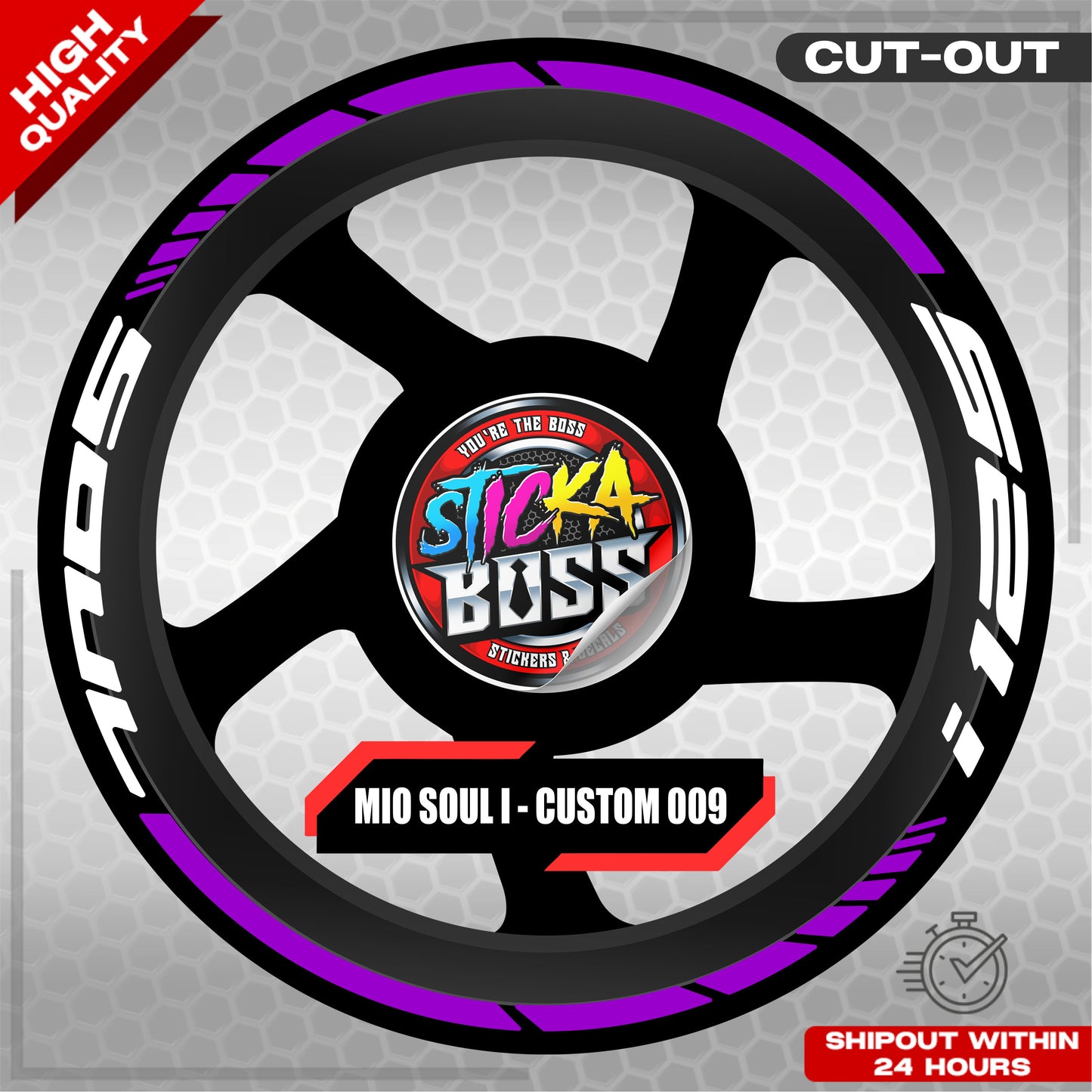 MIO SOUL I 125 MAG STICKER SET ( 2 MAGS ) - CUSTOM 009 | VINYL WATERPROOF CUT-OUT DECALS