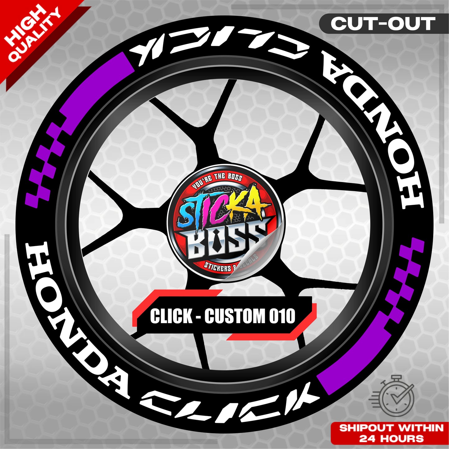 CLICK 125 / 150 / 160 MAG STICKER SET  ( 2 MAGS ) - CUSTOM 010 | VINYL WATERPROOF CUT-OUT DECALS