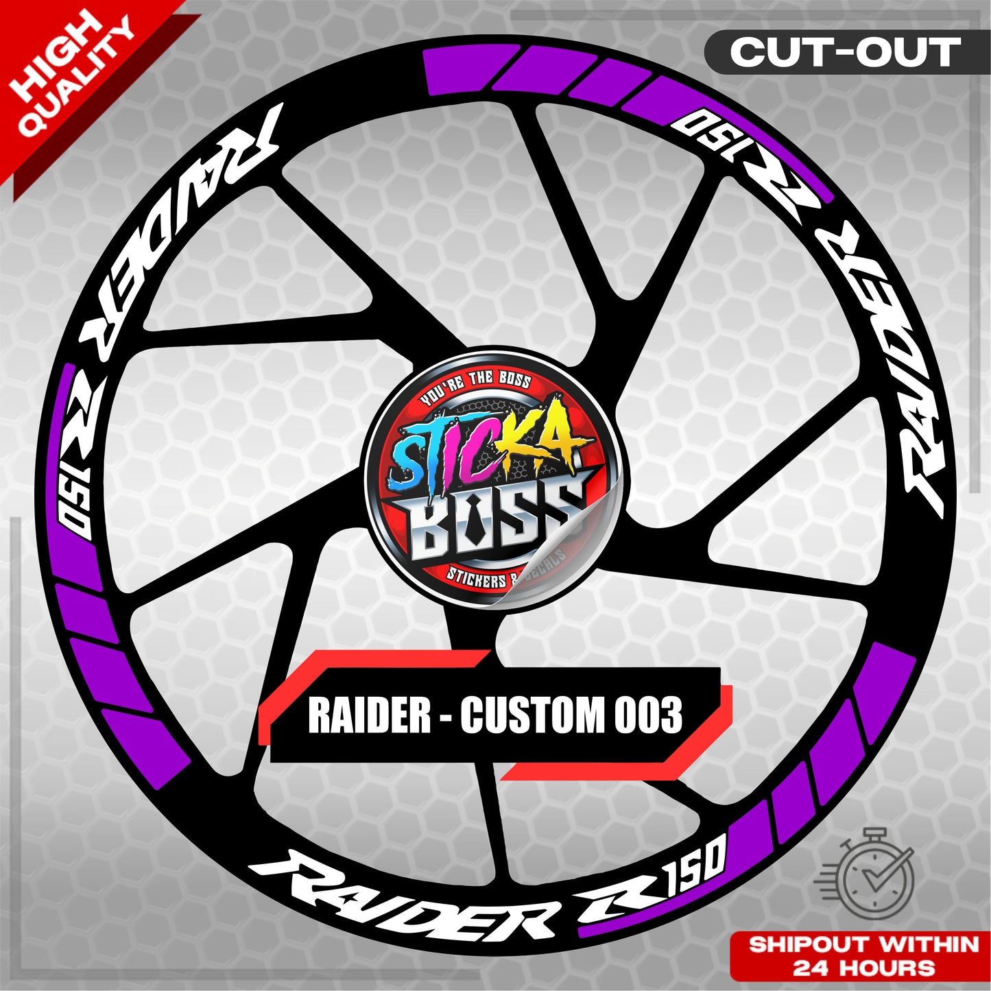 RAIDER R150 MAG STICKER SET ( 2 MAGS ) - CUSTOM 003 | VINYL WATERPROOF CUT-OUT DECALS