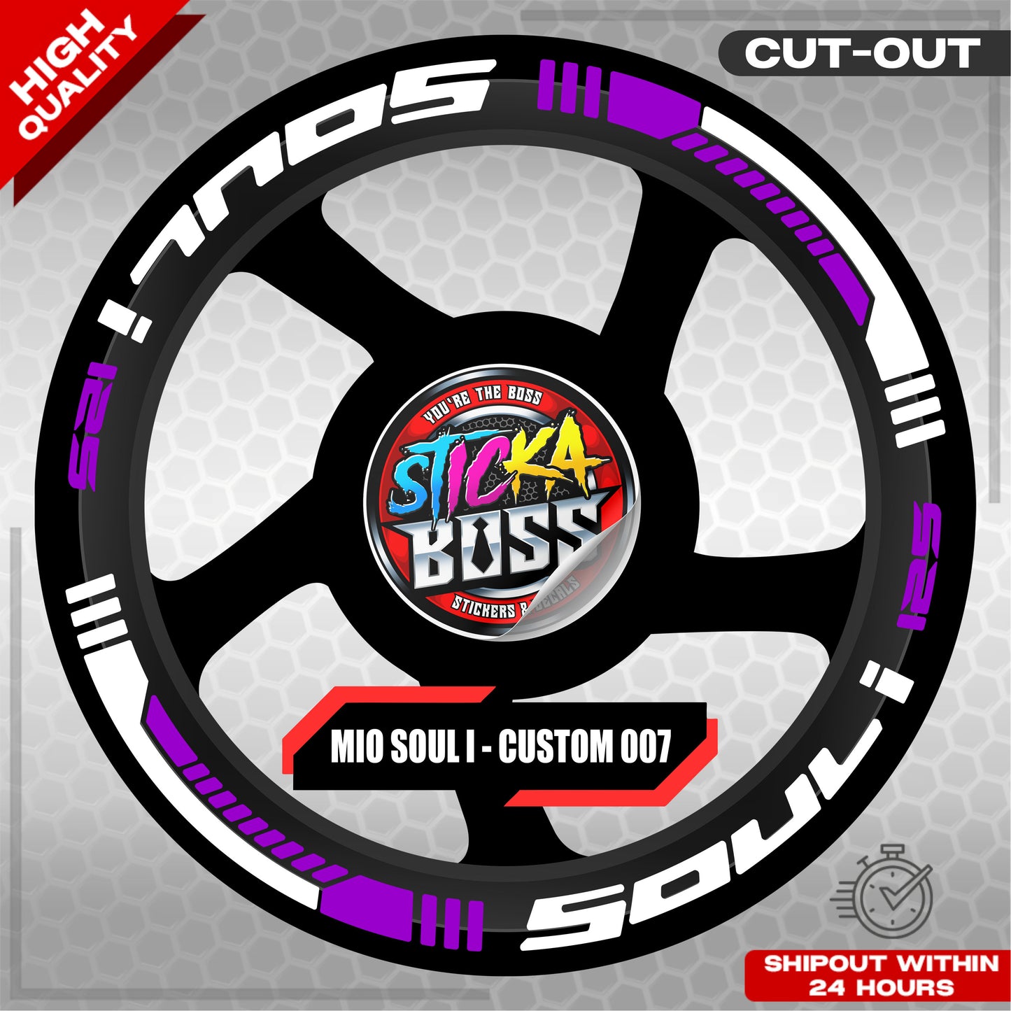MIO SOUL I 125 MAG STICKER SET ( 2 MAGS ) - CUSTOM 007 | VINYL WATERPROOF CUT-OUT DECALS