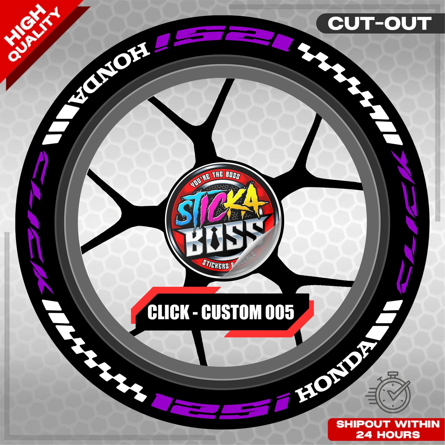 CLICK 125 / 150 / 160 MAGS STICKER SET  ( 2 MAGS ) - CUSTOM 005 | VINYL WATERPROOF CUT-OUT DECALS