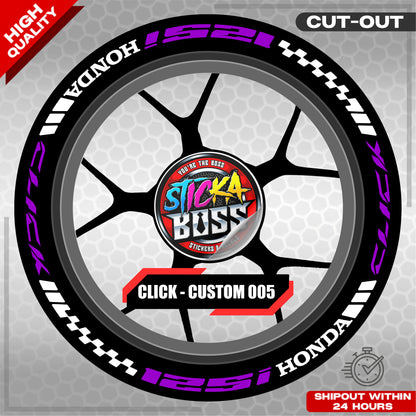 CLICK 125 / 150 / 160 MAGS STICKER SET  ( 2 MAGS ) - CUSTOM 005 | VINYL WATERPROOF CUT-OUT DECALS