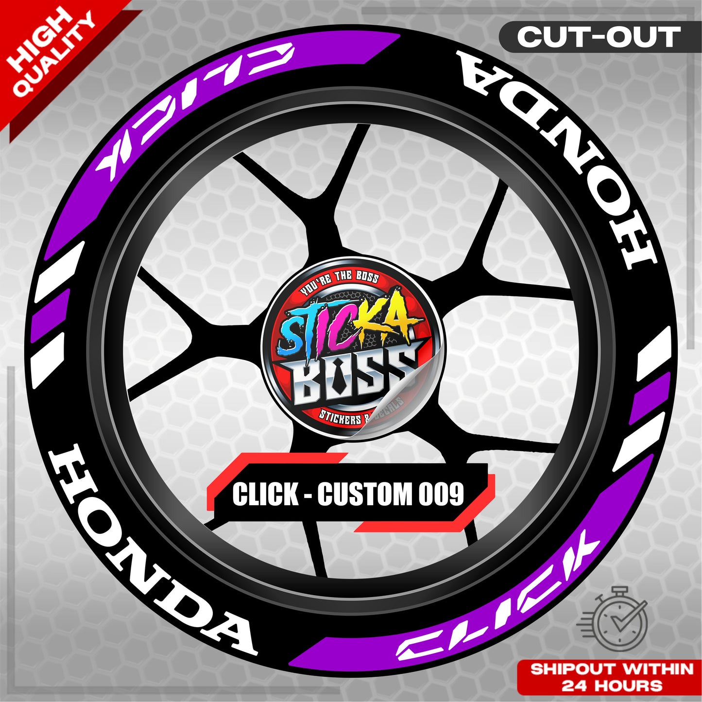 CLICK 125 / 150 / 160 MAG STICKER SET  ( 2 MAGS ) - CUSTOM 009 | VINYL WATERPROOF CUT-OUT DECALS
