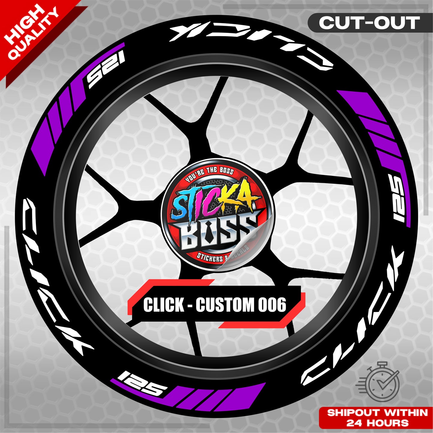 CLICK 125 MAG STICKER SET  ( 2 MAGS ) - CUSTOM 006 | VINYL WATERPROOF CUT-OUT DECALS