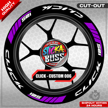 CLICK 125 MAG STICKER SET  ( 2 MAGS ) - CUSTOM 006 | VINYL WATERPROOF CUT-OUT DECALS