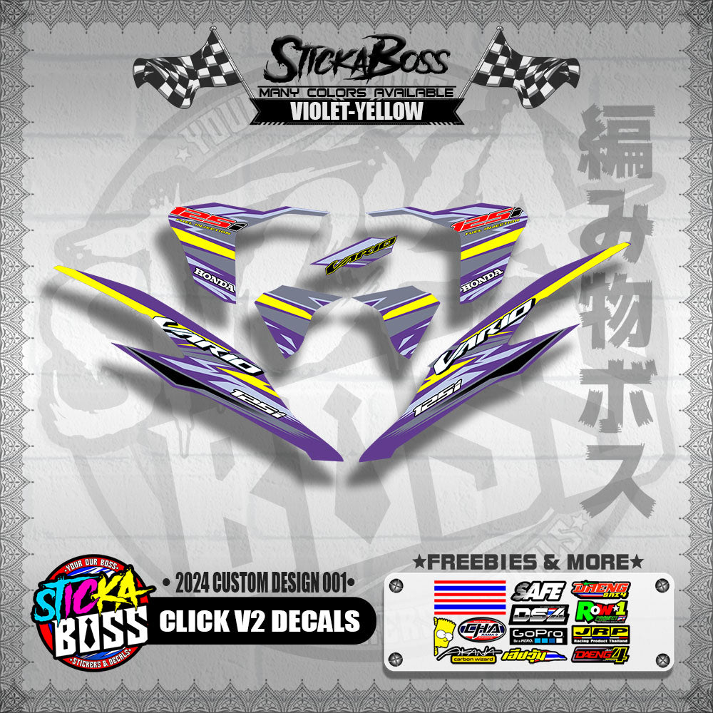 CLICK V2 DECALS ( 2024 CUSTOM DESIGN 001 )【WITH FREEBIES】