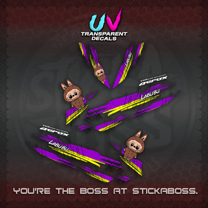 AEROX V2 UV TRANSPARENT DECAL(STUFF TOY 2 TONE)STICKER DECALS By STICKABOSS