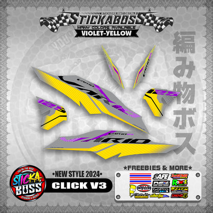 CLICK V3 MALAYSIAN CONCEPT STICKER DECALS ( NEW STYLE 2024 )【WITH FREEBIES】