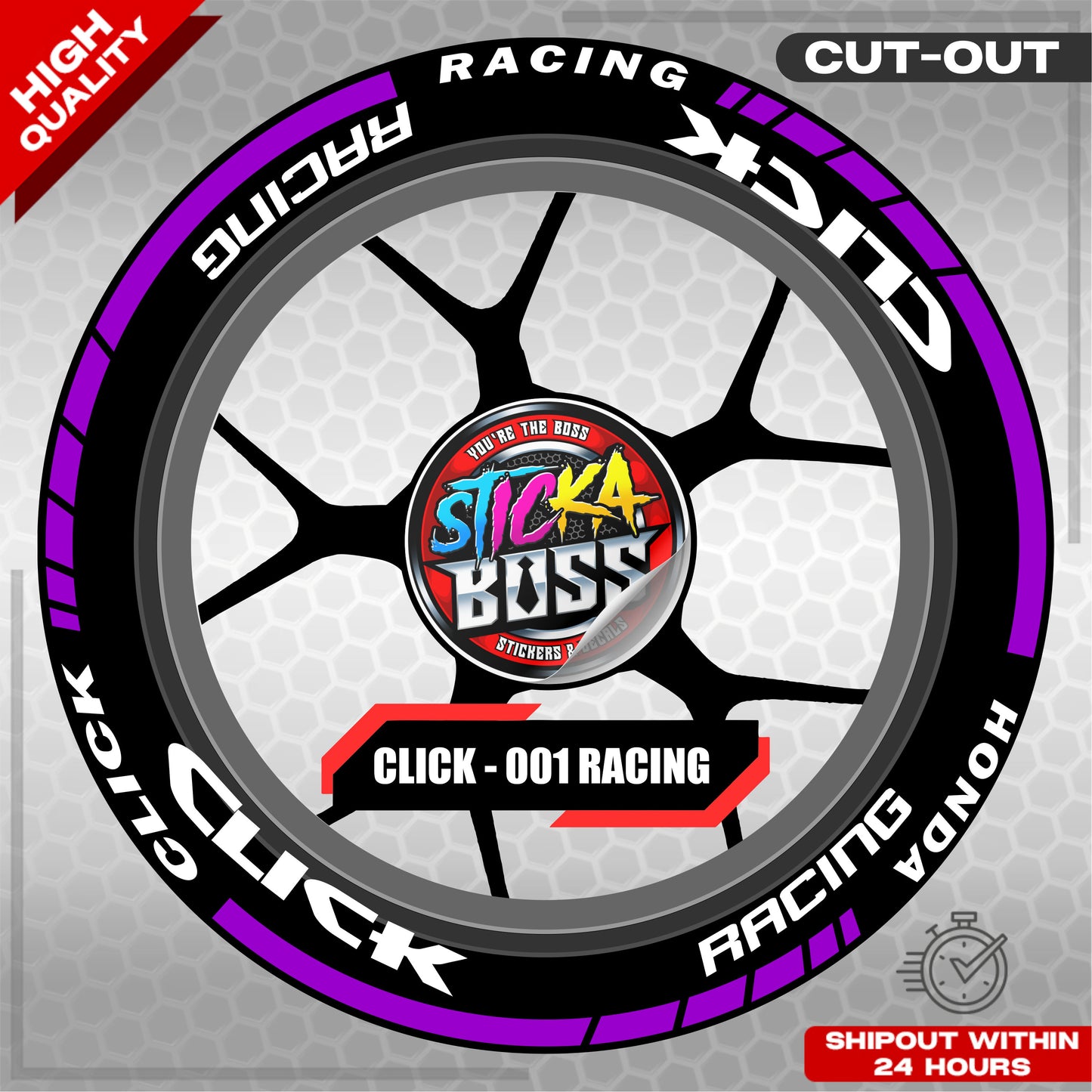 CLICK 125 / 150 / 160 MAGS STICKER SET  ( 2 MAGS ) - 001 RACING | VINYL WATERPROOF CUT-OUT DECALS