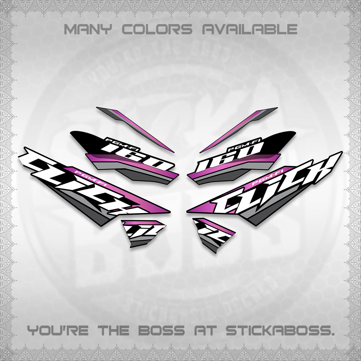 CLICK 160 STRIPING DECALS (SPORTS RACE STRIPES 01) STICKER KITS BY STICKABOSS