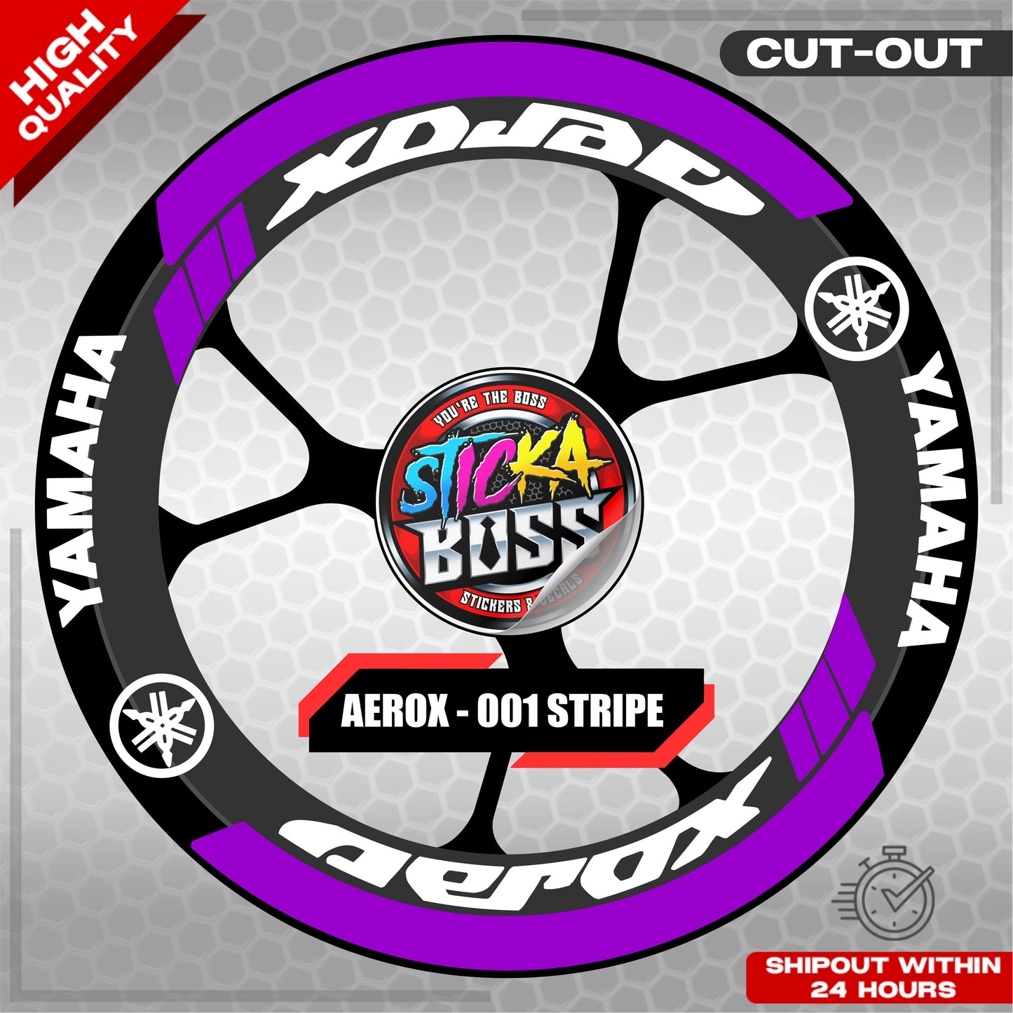 AEROX MAG STICKER SET  ( 2 MAGS ) - 001 STRIPE | VINYL WATERPROOF CUT-OUT DECALS