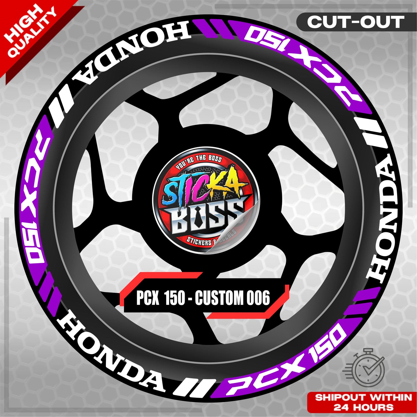 PCX 150 MAG STICKER SET ( 2 MAGS ) - CUSTOM 006 | VINYL WATERPROOF CUT-OUT DECALS