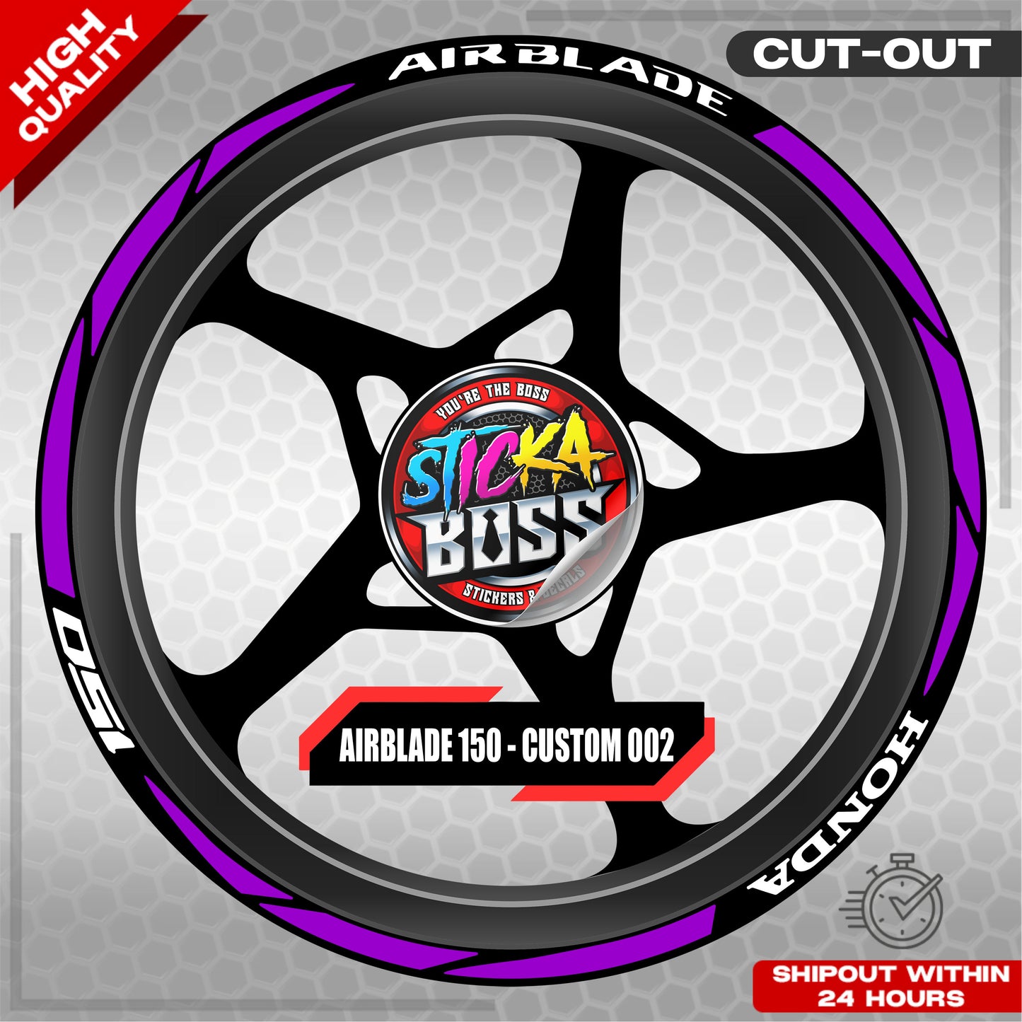 AIRBLADE 150 MAG STICKER SET ( 2 MAGS ) - CUSTOM 002 | VINYL WATERPROOF CUT-OUT DECALS