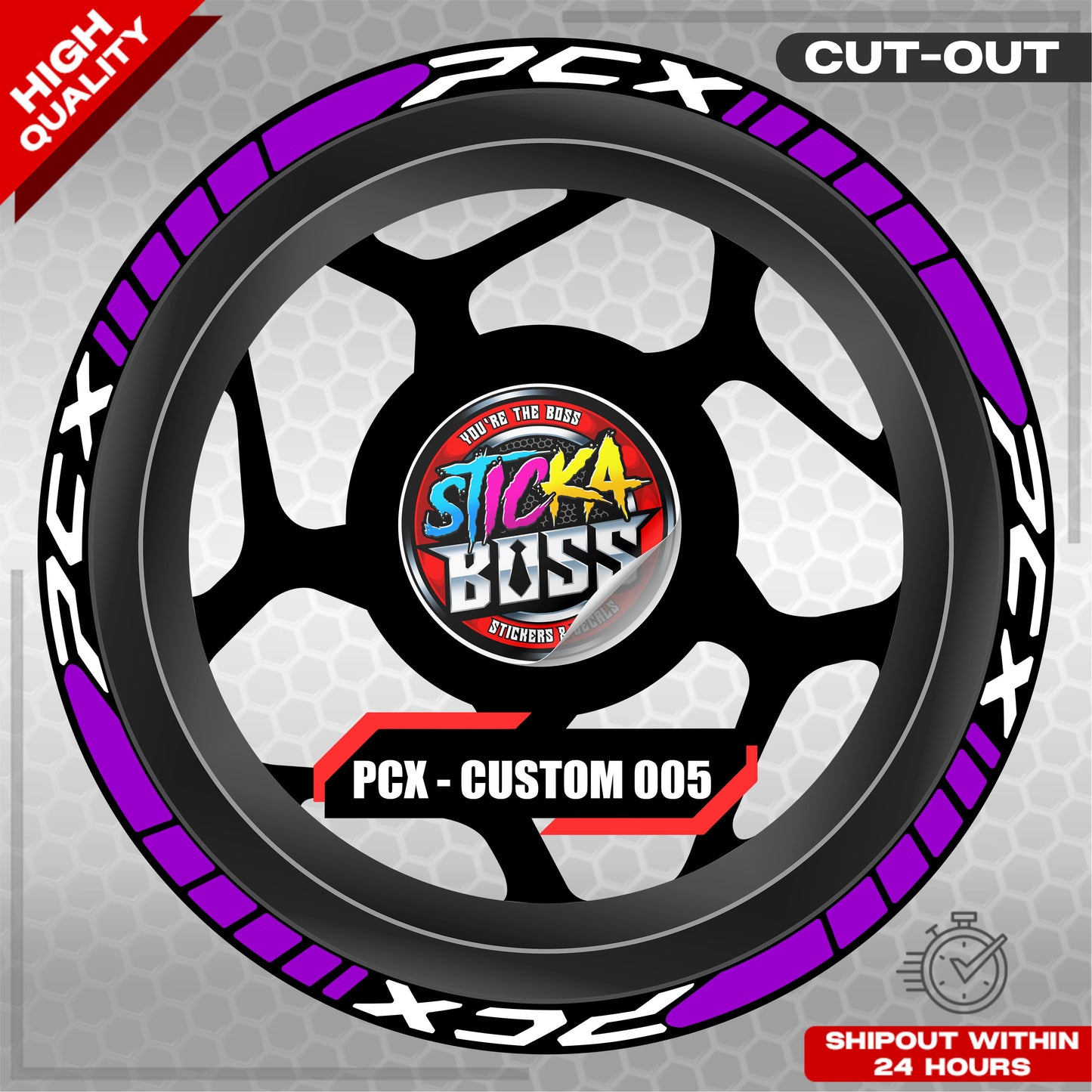 PCX 150 / 160 MAGS STICKER SET  ( 2 MAGS ) - CUSTOM 005 | VINYL WATERPROOF CUT-OUT DECALS