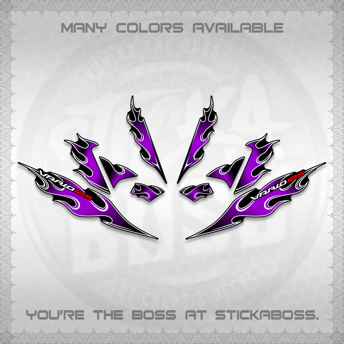 CLICK 125 V4 VARIO DECALS (2026 MOTIF FLAME 1 TONE)STICKER DECALS By STICKABOSS