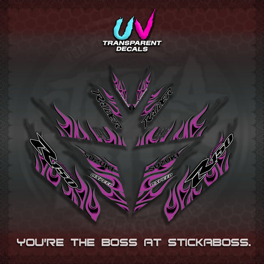 【PREMIUM UV PRINT】TRANSPARENT RAIDER 150 Fi DECALS(API TERBARU VIRAL ELEGAN)STICKER By STICKABOSS