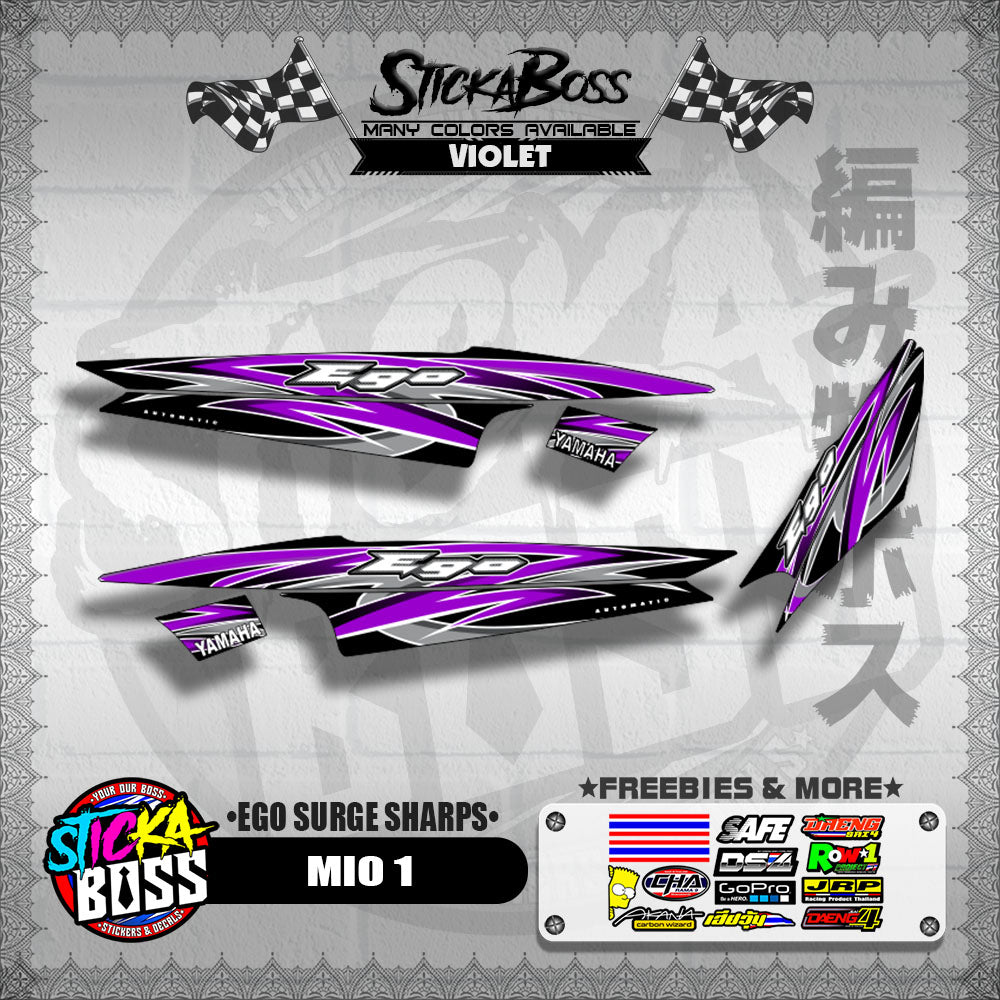 MIO 1 DECALS ( EGO SURGE SHARPS ) [ PREMIUM GLOSSY LAMINATED ]【WITH FREEBIES】