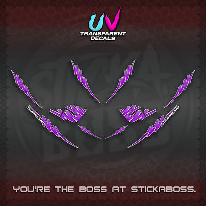 AEROX V2 UV TRANPARENT STRIPING DECALS (1 TONE PUTRA VIRDIAN)STICKER DECALS By STICKABOSS