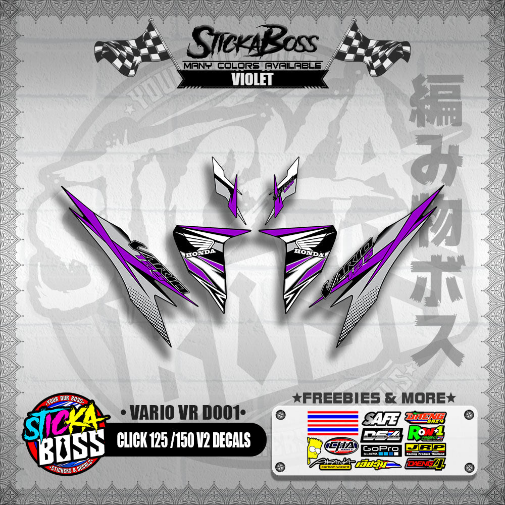CLICK 125 / 150 V2 DECALS ( VARIO VR D001 )【WITH FREEBIES】