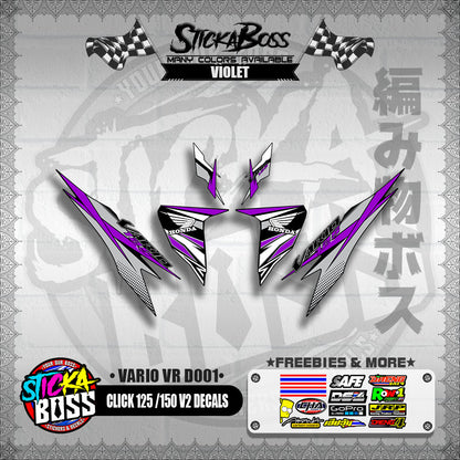 CLICK 125 / 150 V2 DECALS ( VARIO VR D001 )【WITH FREEBIES】