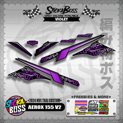 AEROX 155 V2 DECALS ( 2024 NVX THAI CUSTOM )【WITH FREEBIES】