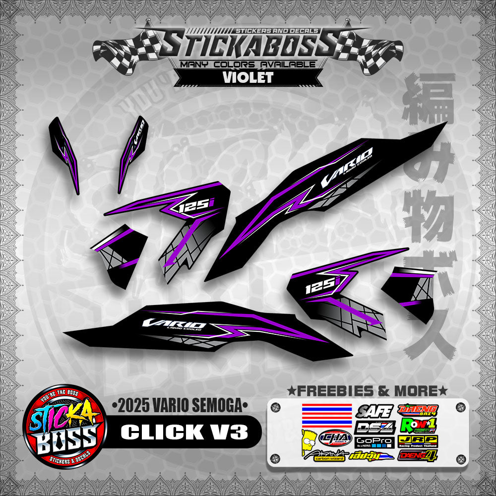CLICK V3 INDO STICKER DECALS ( 2025 VARIO SEMOGA  )【WITH FREEBIES】