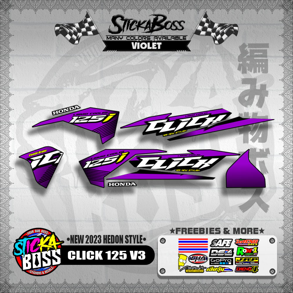 CLICK 125 V3 DECALS ( NEW 2023 HEDON STYLE )【WITH FREEBIES】