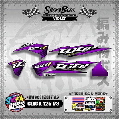 CLICK 125 V3 DECALS ( NEW 2023 HEDON STYLE )【WITH FREEBIES】