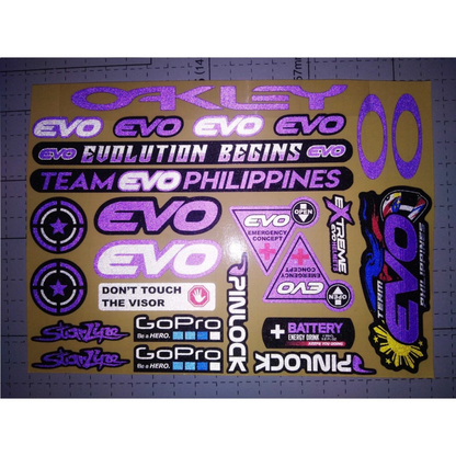 EVO REFLECTORIZED HELMET VISOR STICKERS【DIFFERENT COLORS / THICKER QUALITY / HD PRINTOUT】