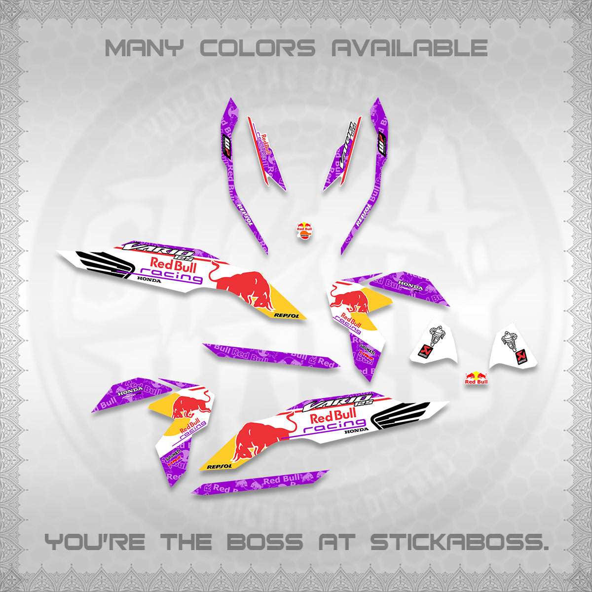 CLICK V3 DECALS (2026 BULLREDS RACE DESIGN) STICKER KITS BY STICKABOSS