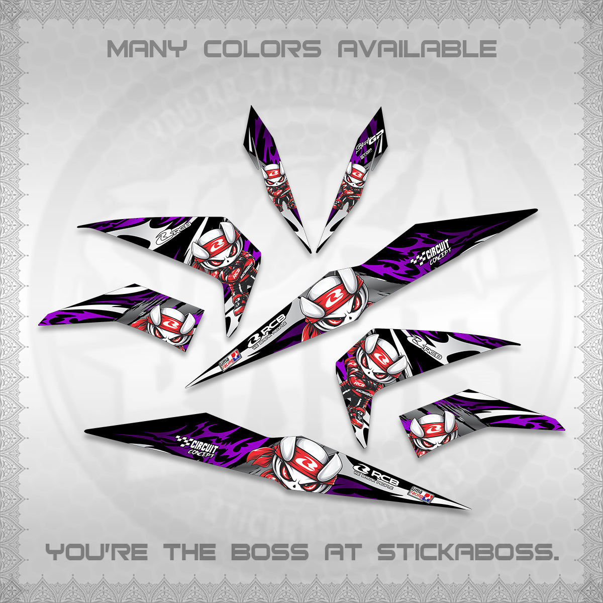 BEAT FI V2 DECALS (2026 NEW RCB 2.0 DESIGN) STICKER KITS BY STICKABOSS