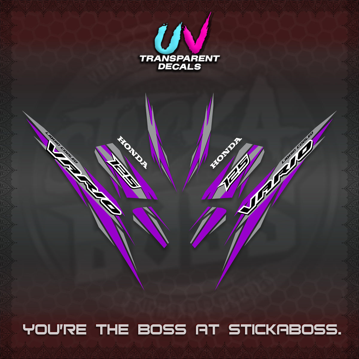 CLICK 125 V3 INDO UV TRANSPARENT DECALS (2024 SV 22-A1 STYLE) STICKER KITS By STICKABOSS