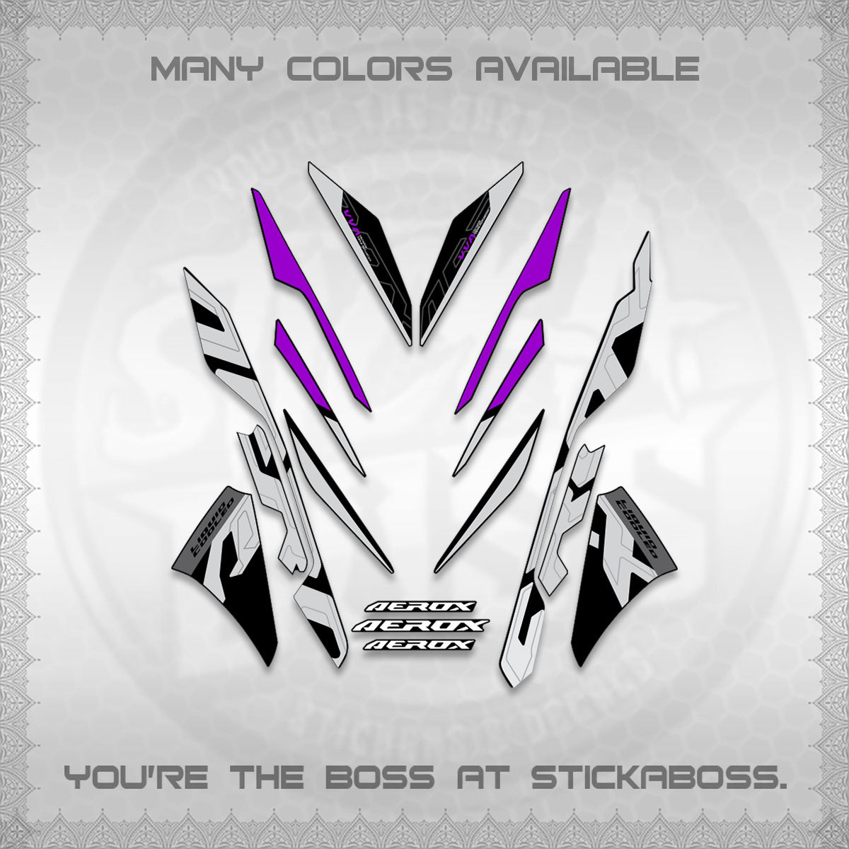 AEROX V3 ALPHA TURBO STOCK DECALS (STOCK DESIGN 2026)STICKER DECALS By STICKABOSS